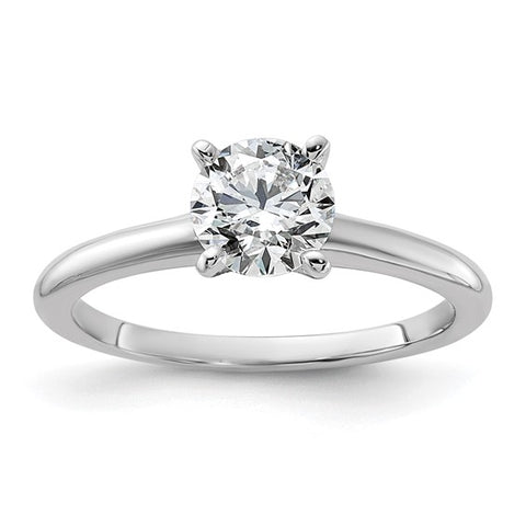 1.00 Carat Round Lab Grown Diamond Solitaire Engagement Ring in 14 Karat White Gold