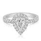 1 1/4 Ctw Pear Diamond Halo Engagement Ring in White Gold