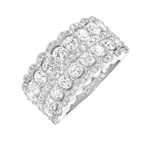 2.00 Ctw 5 Row Diamond Anniversary Band in 14 Karat White Gold