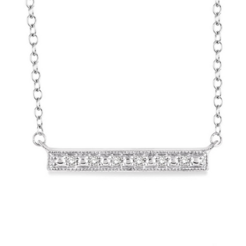 Sterling Silver 1/20 Carat Diamond Bar Pendant