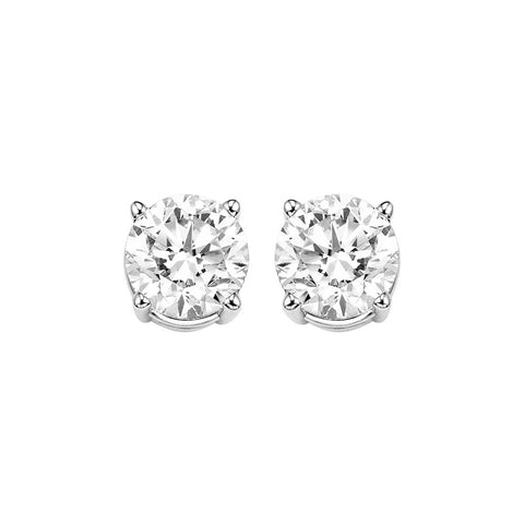 14k White Gold 1.00ctw Round Diamond Stud Earrings