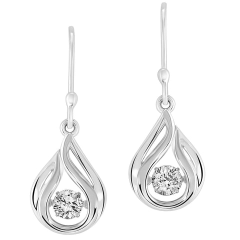 Rhythm of Love Teardrop Sterling Silver CZ Earrings