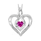 Rhythm of Love Lab Created Heart Shape Pink Tourmaline Pendant in Sterling Silver