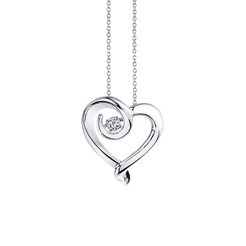 1/10 Ctw Diamond Heart Pendant in Sterling Silver