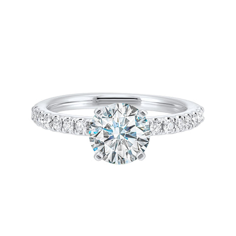 1/4 Ctw Daphne Diamond Side Stone Solitaire Diamond Engagement Ring Setting in 14 Karat White Gold