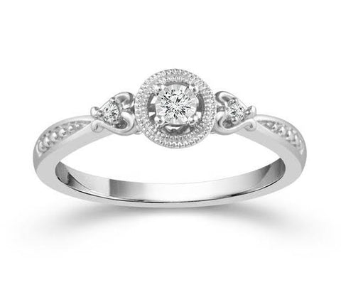 Sterling Silver 0.06ctw Diamond Promise Ring