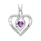 Rhythm of Love Lab Created Heart Shape Amethyst Pendant in Sterling Silver