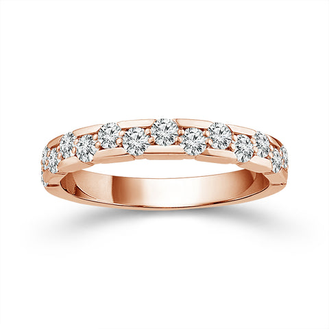 5/8 Ctw Diamond Wedding Band in 14 Karat Rose Gold