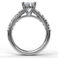 14 Karat White Gold Fana Handset French Pave Diamond Engagement Ring Setting