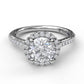 14 Karat White Gold Fana Classic Delicate Round Halo Engagement Ring Setting