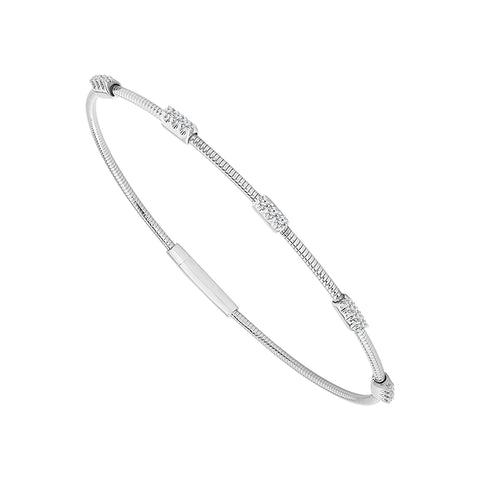 Flexible Diamond Bangle Bracelet 1/5 Ctw in 14 Karat White Gold