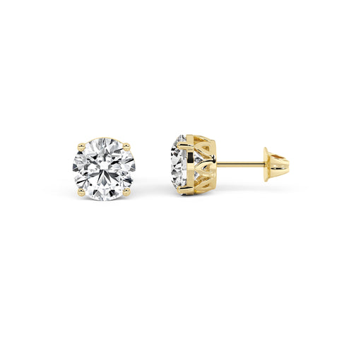 Above Love Star Lab Grown Diamond Stud Earrings in Yellow Gold (2 Ctw)