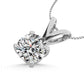 Round Lab Grown Diamond Solitaire Pendant in White Gold (1 Carat)