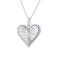 1/20 ctw Heart Medallion Round Cut Diamond Pendant With Chain in Sterling Silver