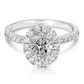 2 1/2 Ctw Oval Halo Lab Grown Diamond Engagement Ring in 14 Karat White Gold