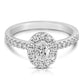 1 Ctw Oval Diamond Halo Engagement Ring in White Gold