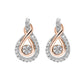 Silver and Gold Love Knot Diamond Earrings