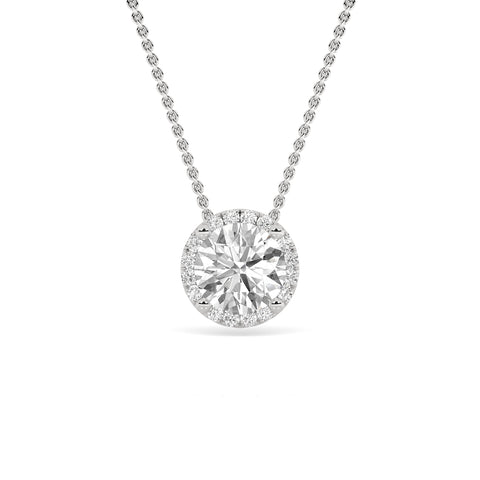 Above Love Star Lab Grown Diamond Halo Pendant in White Gold (1 3/4 Ctw)