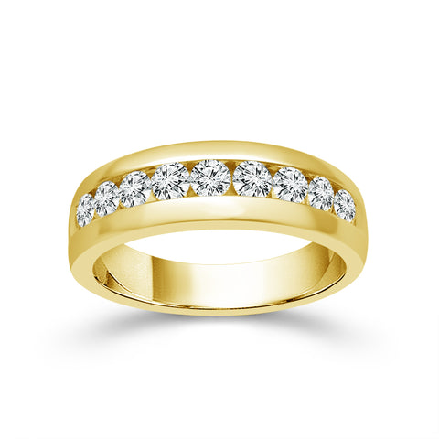 10 Karat Yellow Gold 1/4 Ctw Mens Diamond Wedding Band