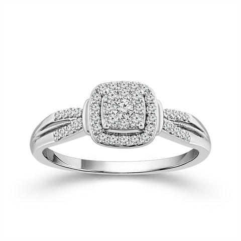 1/4 Ctw Diamond Promise Ring in 10 Karat White Gold