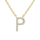 1/20 ctw Initial 'P' Round Cut Diamond Pendant With Chain in 10K Yellow Gold