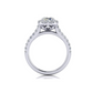 14 Karat White Gold 1 2/5 Carat Round Lab Grown Diamond Halo Engagement Ring