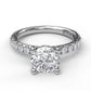 14 Karat White Gold Fana 0.37 Carat Classic Pave Round Cut Diamond Engagement Ring Setting