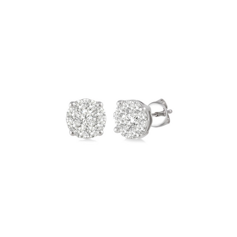 14 Karat White Gold 1/6 Carat Lovebright Diamond Earrings