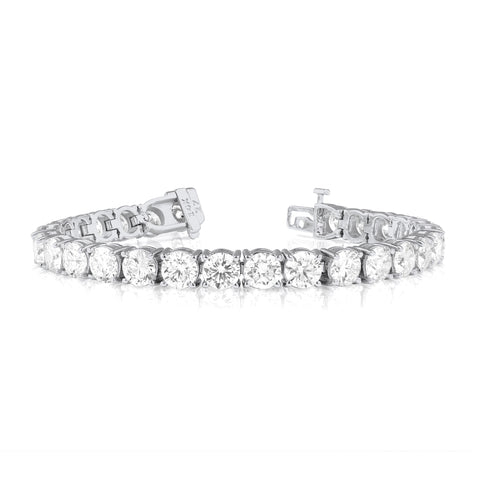 17 Ctw Lab Grown Diamond Tennis Bracelet in 14 Karat White Gold