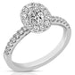 1 Ctw Oval Diamond Halo Engagement Ring in White Gold