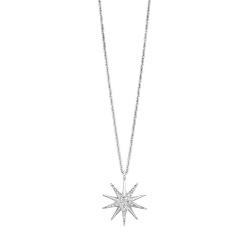 1/10 Ctw Diamond Star Pendant in Sterling Silver