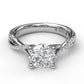 14 Karat White Gold Fana 1/5 Carat Alternating Twist Diamond Engagement Ring Setting