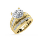 1 3/4 Ctw Round Lab Grown Diamond Engagement Ring in Yellow Gold