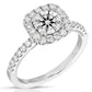 2.00 Ctw Cushion Halo Lab Grown Diamond Engagement Ring in 14 Karat White Gold