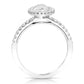 1 1/2 Ctw Marquise Diamond Halo Engagement Ring in White Gold