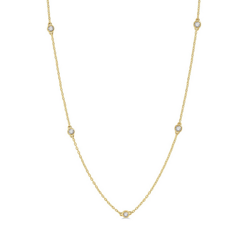 3/4 Ctw Round Cut Diamond Fashion Necklace in 14K Yellow Gold