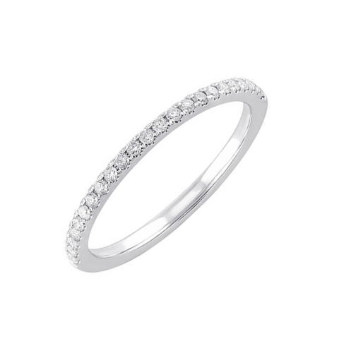 14 Karat White Gold 1/6 Carat Diamond Wedding Band