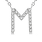 1/20 ctw Initial 'M' Round Cut Diamond Pendant With Chain in 10K White Gold