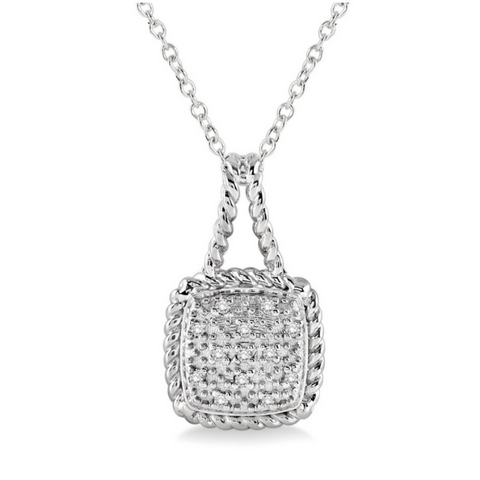 1/20 Ctw Single Cut Diamond Pendant in Sterling Silver with Chain