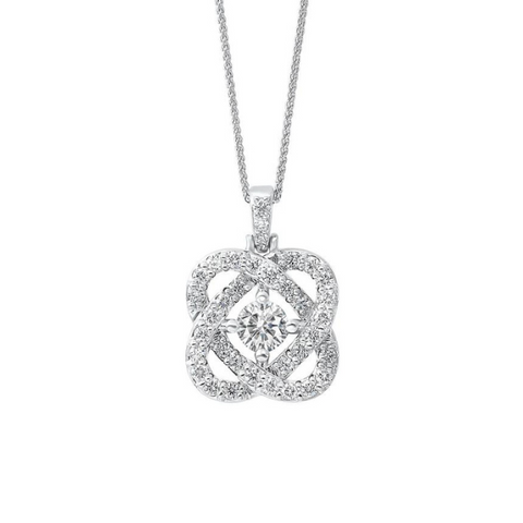 14k White Gold 1/4ctw Diamond Love's Crossing Pendant