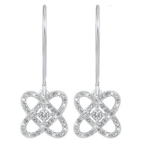 Sterling Silver 1/4ctw Diamond Love's Crossing Earrings