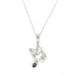 Sterling Silver Memphis Blues Music Note Blue Topaz Pendant