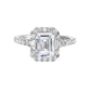 1/2 Ctw Daphne Diamond Emerald Halo Engagement Ring Setting in 14 Karat White Gold