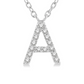 1/20 ctw Initial 'A' Round Cut Diamond Pendant With Chain in 10K White Gold