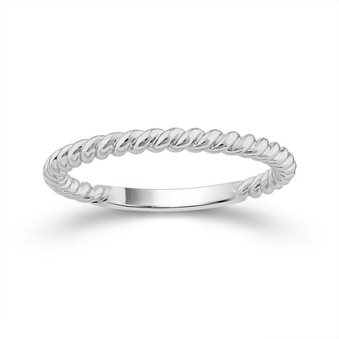 Twisted Rope Band in 14 Karat White Gold