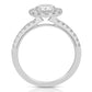 1 1/2 Ctw Round Diamond Halo Engagement Ring in White Gold