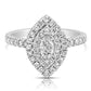 1 Ctw Double Halo Marquise Cut Diamond Engagement Ring in White Gold