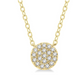 1/8 ctw Disc Shape Round Cut Diamond Petite Fashion Pendant With Chain in 10K Yellow Gold