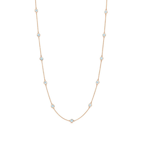 2.00 Ctw Diamonds by the Yard Necklace in 14 Karat Rose Gold