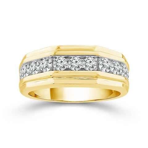 1 Ctw Men's Diamond Wedding Band in 10 Karat Yellow Gold